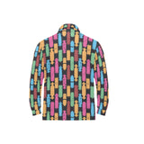 Skate Board Pattern Print Design 02 Men's Long Sleeve Polo Shirt