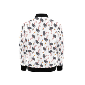 Ostrich Pattern Print Design 02 Kids' Boys' Girls' Bomber Jacket