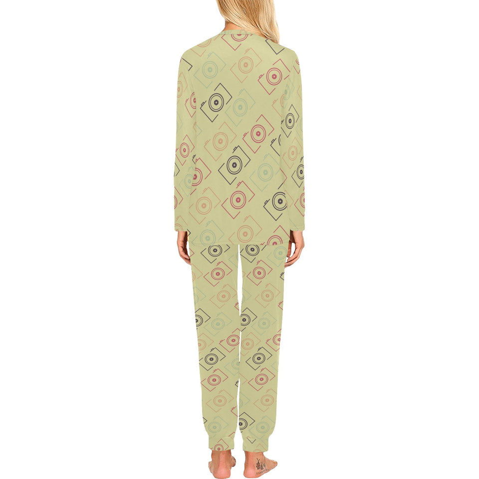 Camera Pattern Print Design 01 Women's All Over Print Pajama Set