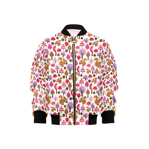 Squirrel Pattern Print Design 02 Kids' Boys' Girls' Bomber Jacket