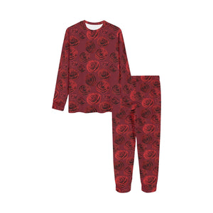 Rose Pattern Print Design 03 Kids' Boys' Girls' All Over Print Pajama Set