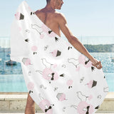Poodle dog rose cake pattern Beach Towel