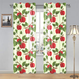 Red apples leaves pattern Gauze Curtain