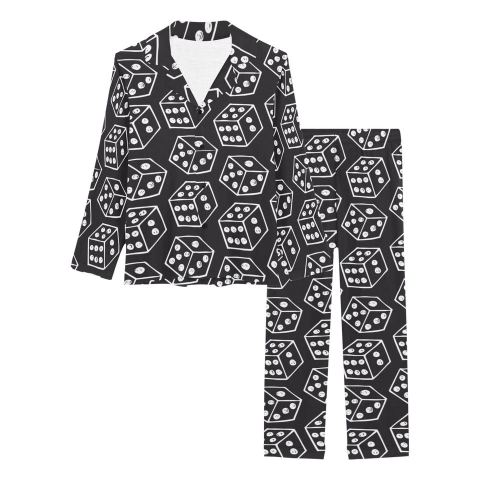 Dice Pattern Print Design 01 Women's Long Pajama Set