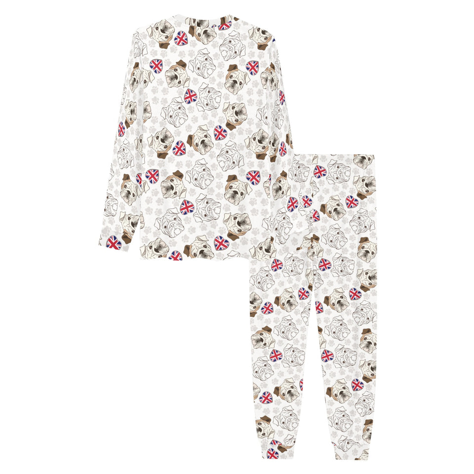 English Bulldog Pattern Print Design 01 Men's All Over Print Pajama