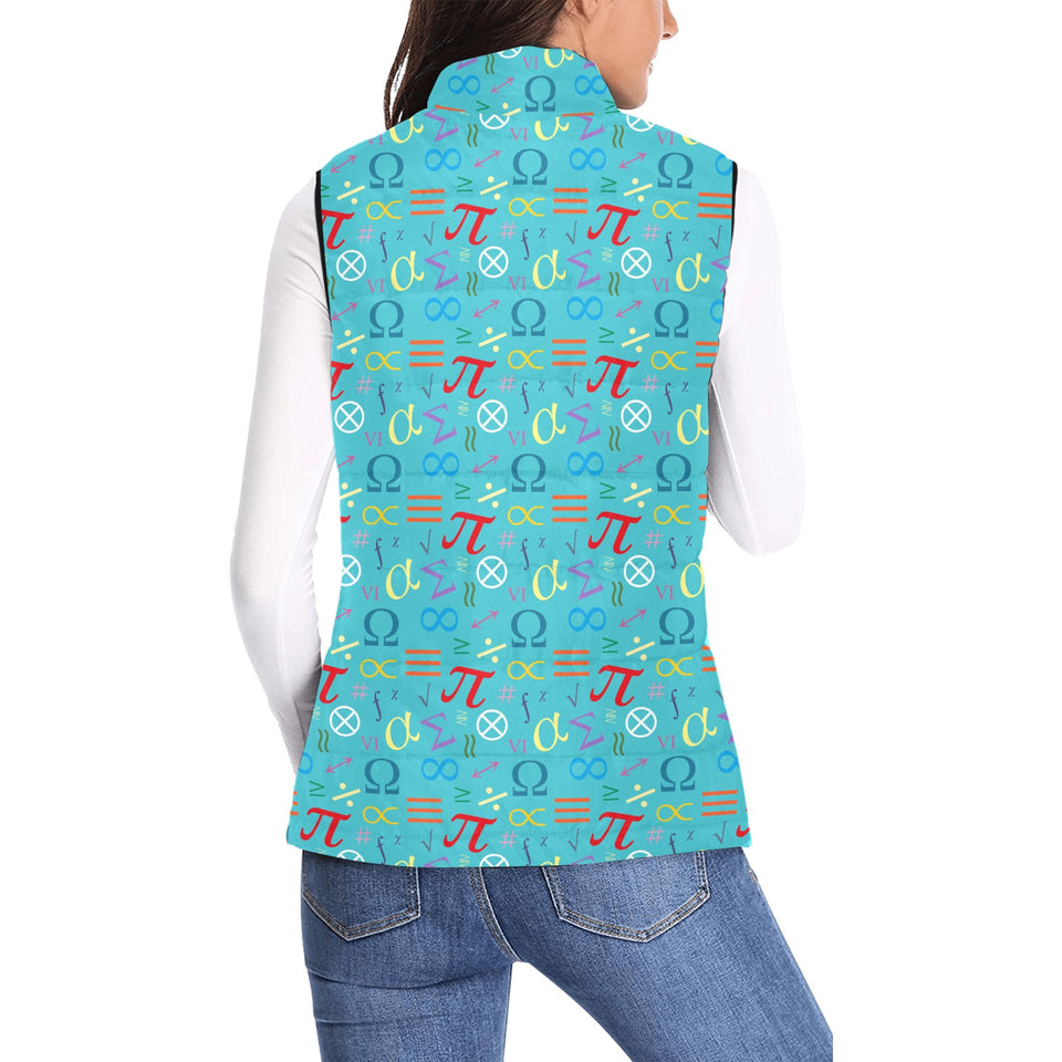 Math Pattern Print Design 02 Women's Padded Vest