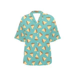 Sandwich Pattern Print Design 03 Women's All Over Print Hawaiian Shirt