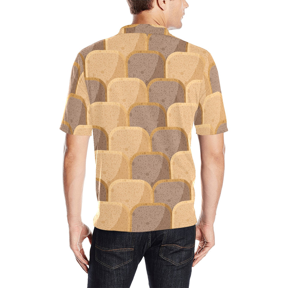 Bread Toast Pattern Print Design 04 Men's All Over Print Polo Shirt