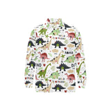 Cute dinosaurs pattern Men's Long Sleeve Polo Shirt