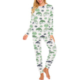Chameleon lizard succulent plant pattern Women's All Over Print Pajama Set