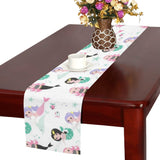 cute mermaid dolphin fish starfish pattern Table Runner