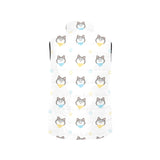 Cute Siberian Husky pattern Women's Padded Vest