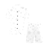 Snowflake pattern white background Men's V-Neck Short Pajama Set