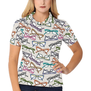 Sun Glasses Pattern Print Design 01 Women's All Over Print Polo Shirt
