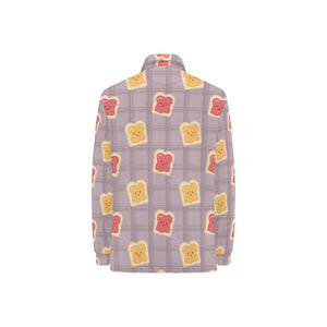 Bread Toast Pattern Print Design 05 Women's Long Sleeve Polo Shirt
