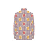 Bread Toast Pattern Print Design 05 Women's Long Sleeve Polo Shirt