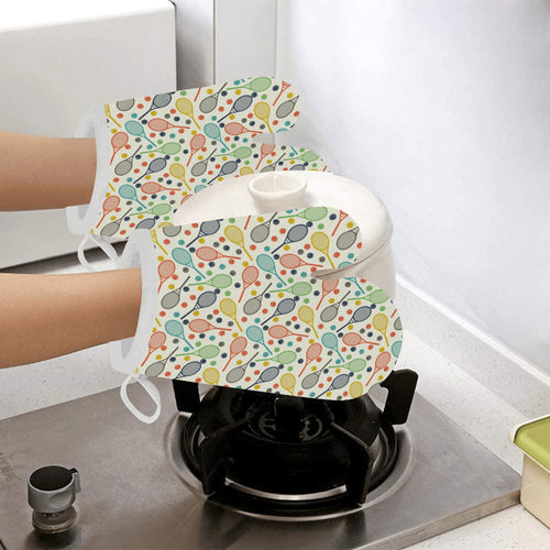 Tennis Pattern Print Design 03 Heat Resistant Oven Mitts