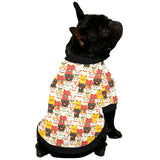 Colorful Maneki neko cat pattern All Over Print Pet Dog Round Neck Fuzzy Shirt
