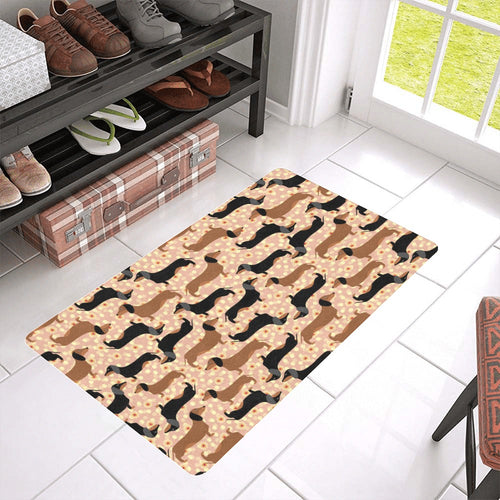 Dachshund floral background Doormat
