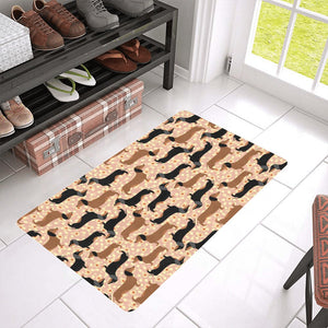 Dachshund floral background Doormat