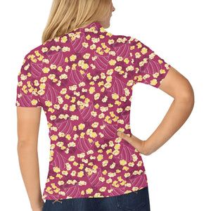 Popcorn Pattern Print Design 02 Women's All Over Print Polo Shirt