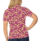 Popcorn Pattern Print Design 02 Women's All Over Print Polo Shirt
