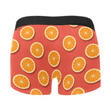Oranges pattern red background Men's All Over Print Boxer Briefs Men's Underwear