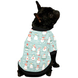 Cute snowman pattern All Over Print Pet Dog Round Neck Fuzzy Shirt