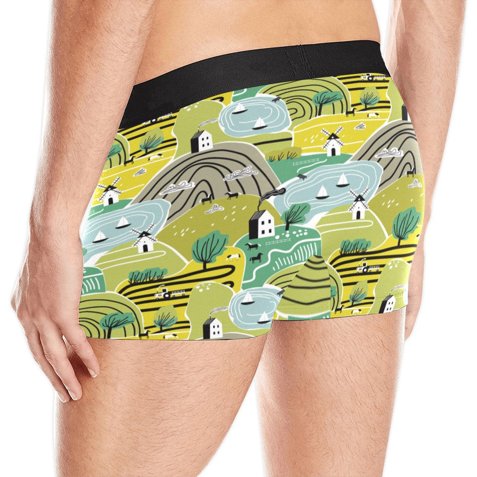 Hand drawn windmill pattern Men's All Over Print Boxer Briefs Men's Underwear