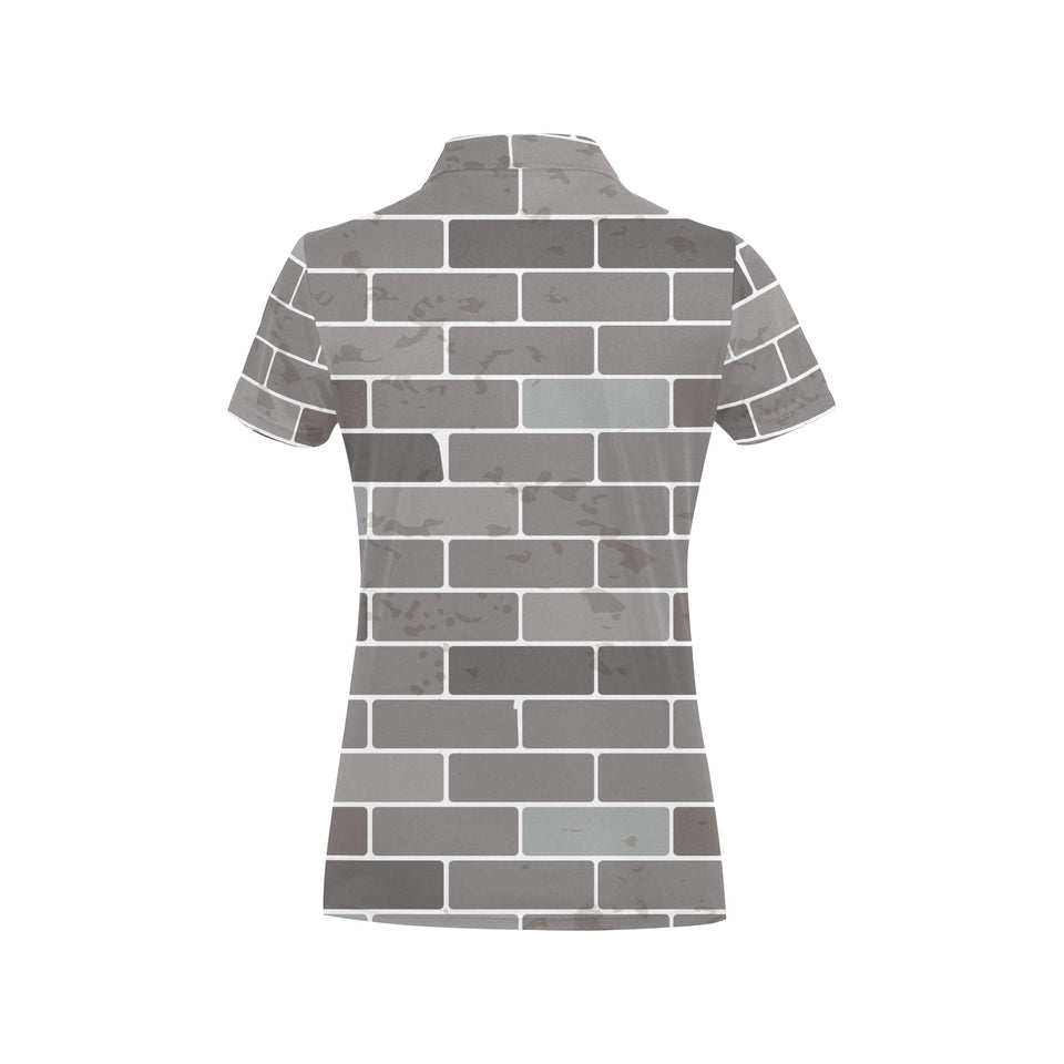 Brick Printed Pattern Print Design 05 Women's All Over Print Polo Shirt