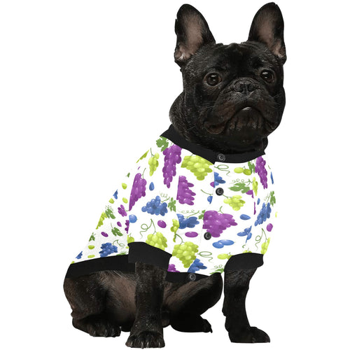 Grape pattern All Over Print Pet Dog Round Neck Fuzzy Shirt