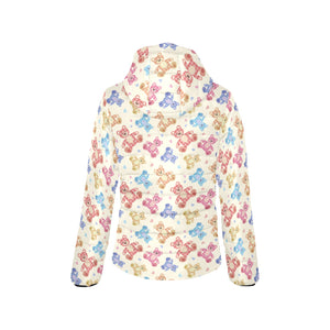 Teddy Bear Pattern Print Design 05 Women's Padded Hooded Jacket