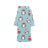 Cute penguin christmas design pattern Blanket Robe with Sleeves
