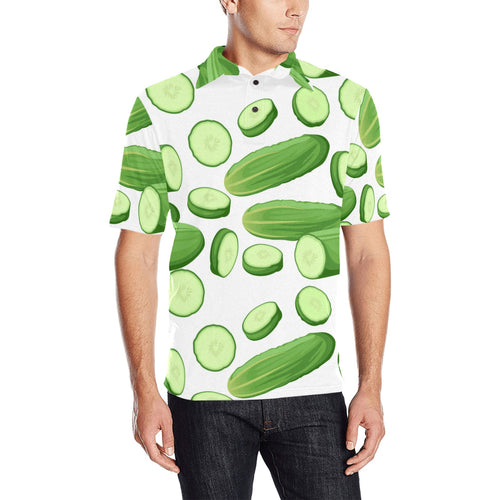 cucumber whole slices pattern Men's All Over Print Polo Shirt
