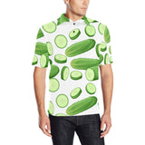cucumber whole slices pattern Men's All Over Print Polo Shirt