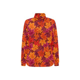 Autumn maple leaf pattern Women's Long Sleeve Polo Shirt