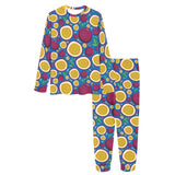 Passion fruit blue background Women's All Over Print Pajama Set