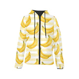 Banana pattern blackground Women's Padded Hooded Jacket
