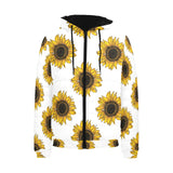 sunflowers design pattern Men's Padded Hooded Jacket