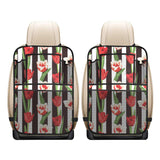 red and white tulips pattern Car Seat Back Organizer