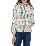 Surfboard Pattern Print Design 02 Women's Padded Hooded Jacket