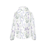 Hand painting Watercolor Lavender Women's Padded Hooded Jacket