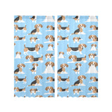 Beagle dog blue background pattern Gauze Curtain