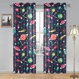 colorful space pattern planet star Gauze Curtain