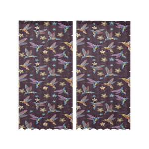 Hummingbird Pattern Print Design 04 Gauze Curtain