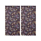 Hummingbird Pattern Print Design 04 Gauze Curtain
