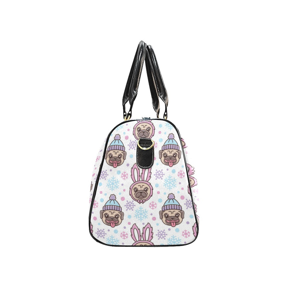 Cute pug hat rabbit costume pattern Travel Bag