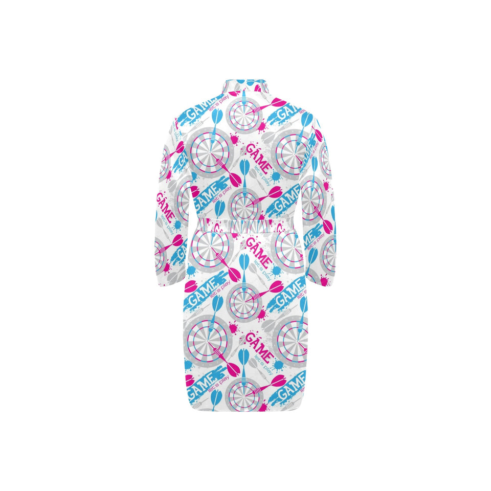 Darts Pattern Print Design 01 Men's Long Sleeve Belted Night Robe