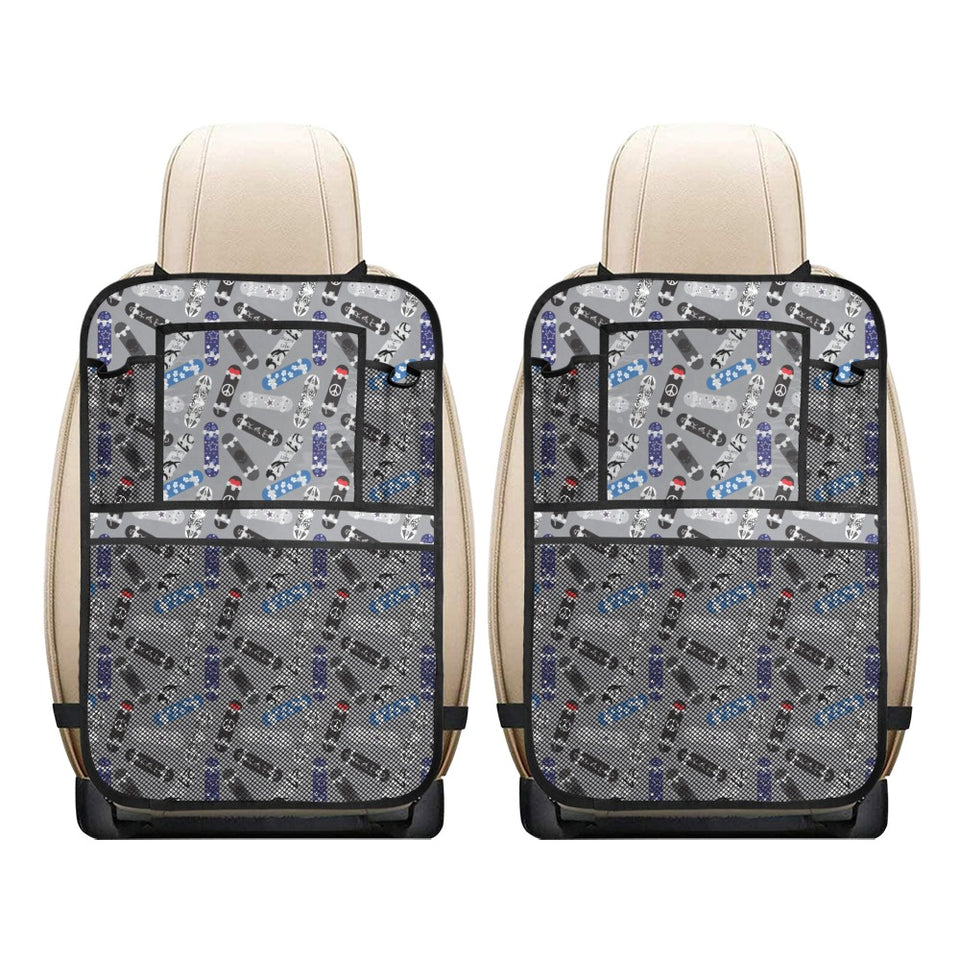 Skate Board Pattern Print Design 03 Car Seat Back Organizer