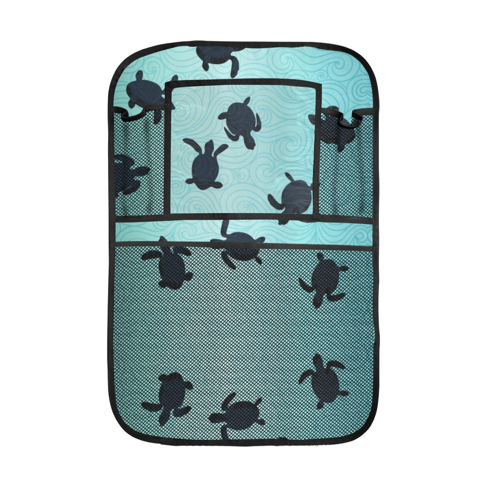 Sea turtle with blue ocean backgroud Car Seat Back Organizer